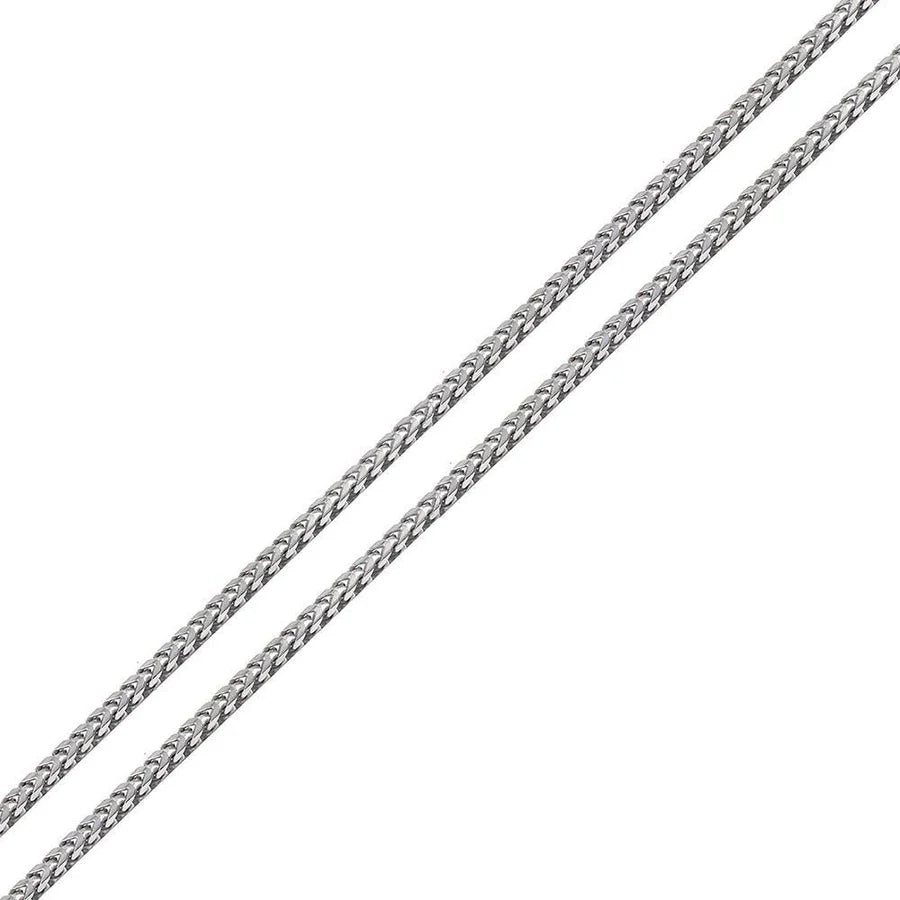 '2 MM Plain Franco' In Sterling Silver, Rhodium Plated