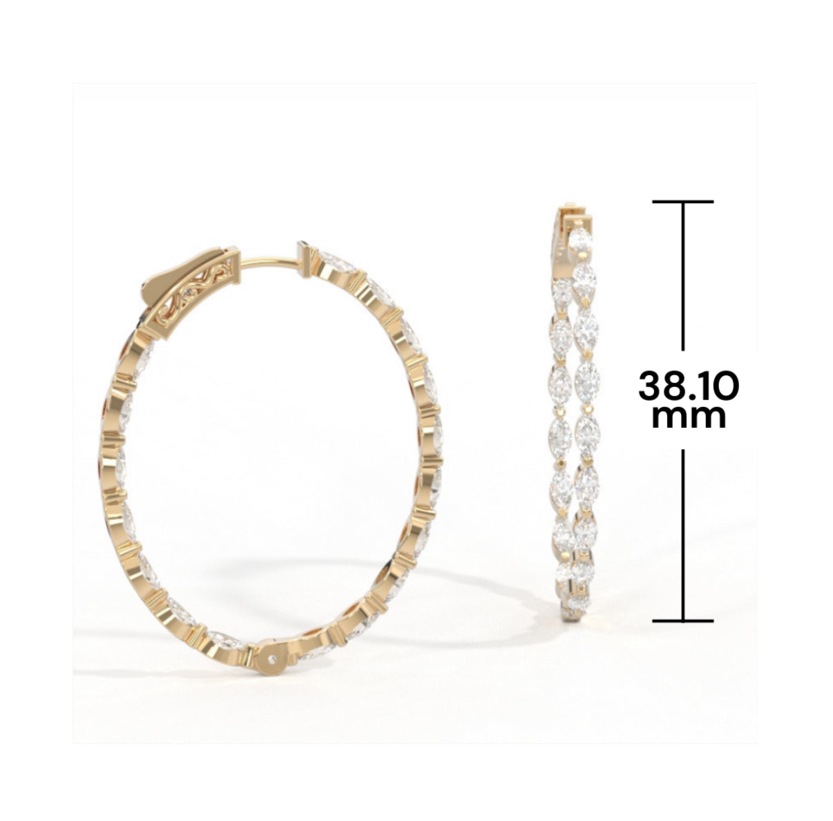 'The Marquis' Diamond Inside-Out Hoop Earring