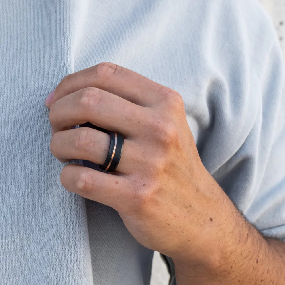 'The Inlay' With 10KT Rose Gold, Offset