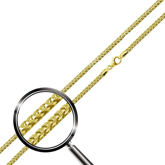 '1.5 MM Plain Franco' In Sterling Silver, Gold Plated