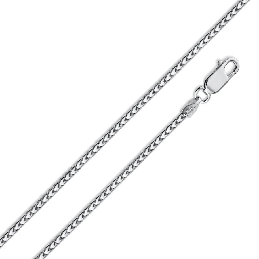 '1.5 MM Plain Franco' In Sterling Silver, Rhodium Plated