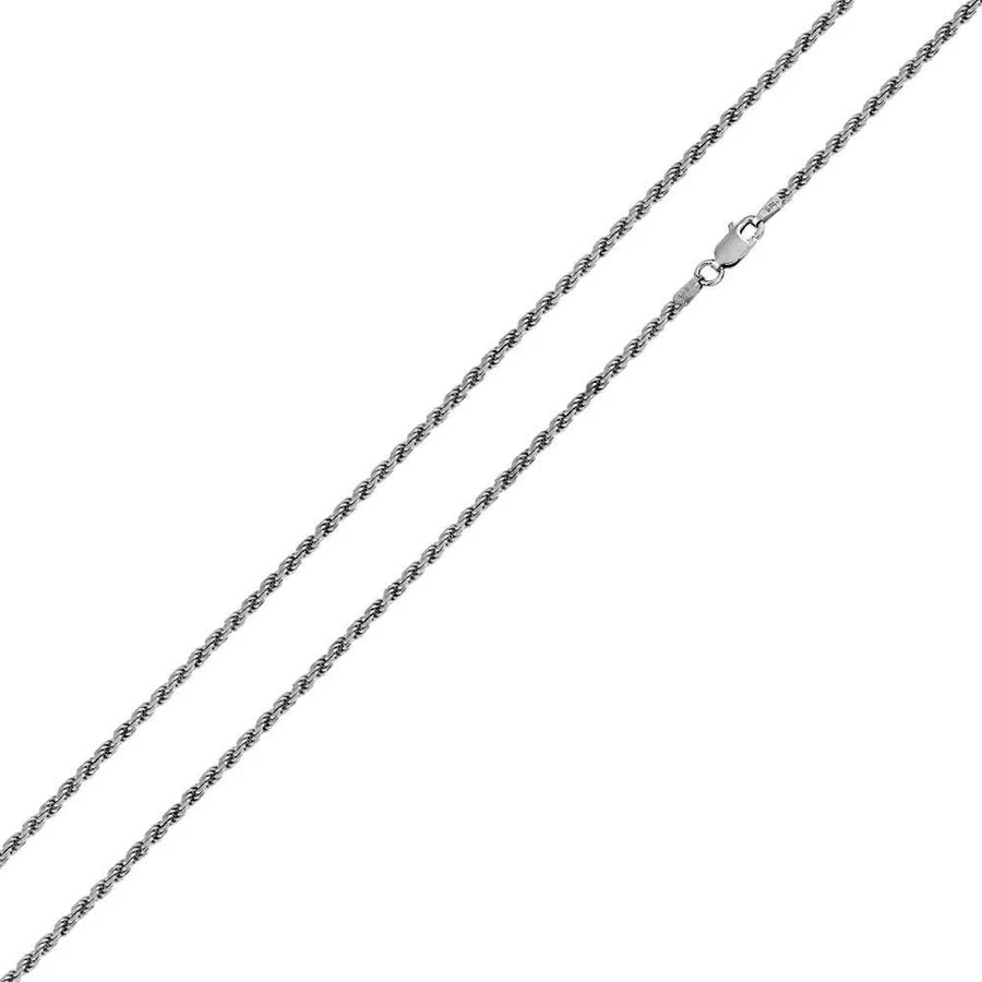 '2.5 MM Rope' In Sterling Silver, Rhodium Plated