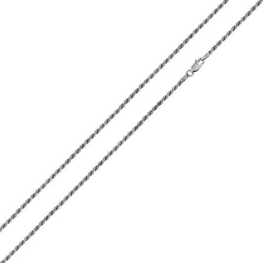 '2.5 MM Rope' In Sterling Silver, Rhodium Plated