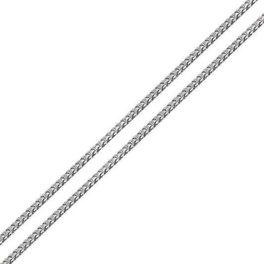 '2 MM Plain Franco' In Sterling Silver, Rhodium Plated