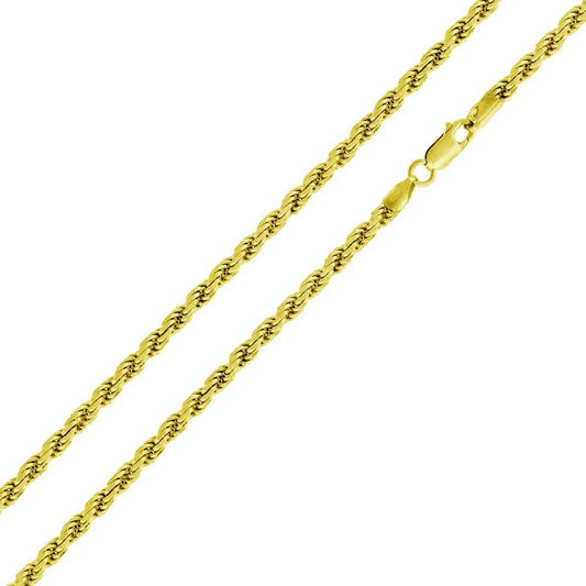 '3.5 MM Rope' In Sterling Silver, Gold Plated