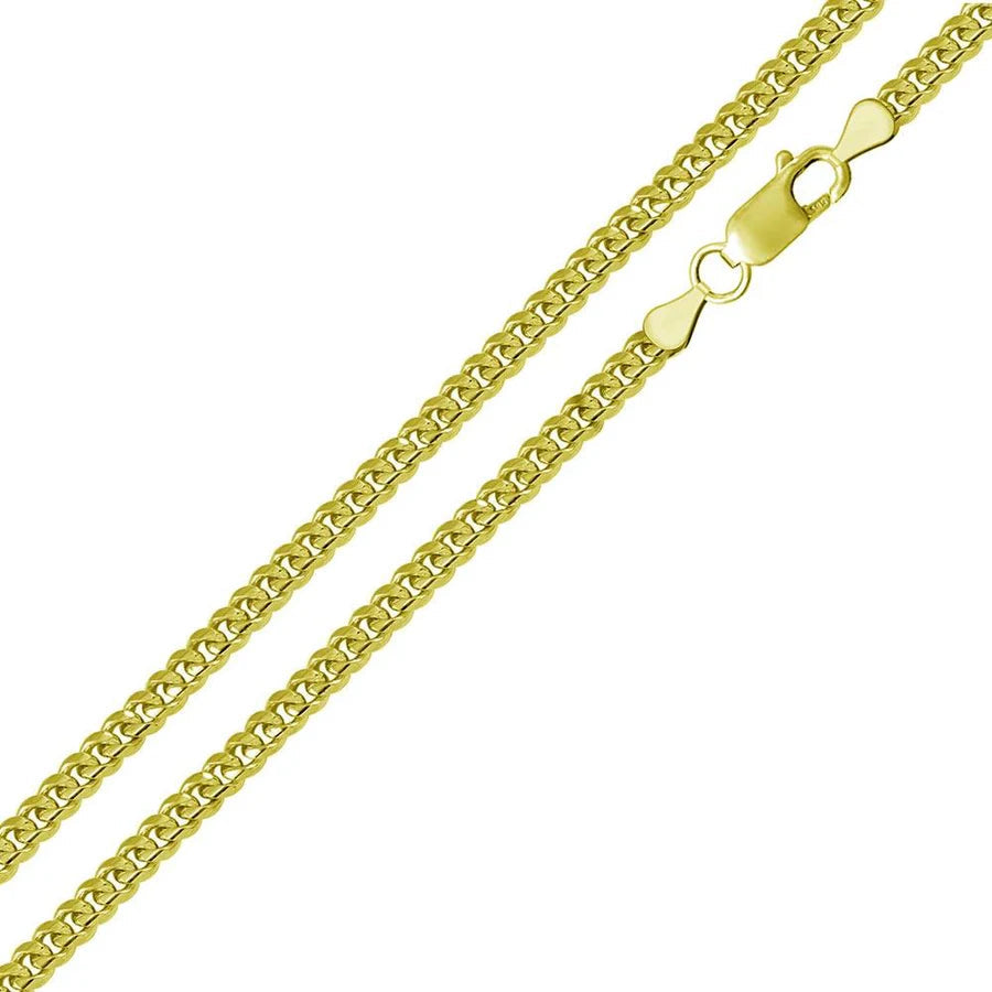 '3.5 MM Miami Cuban' In Sterling Silver, Gold Plated