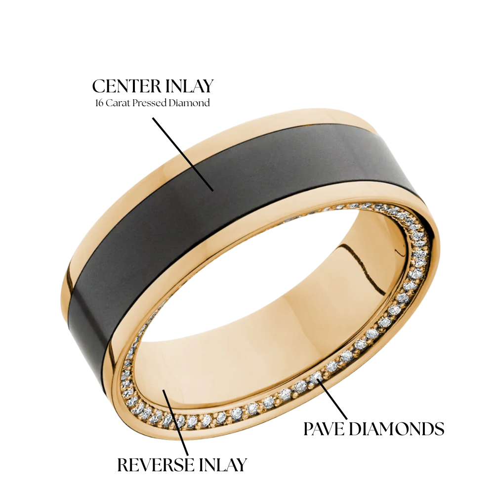 'The Double Diamond' In White Gold, Reverse White Pave Diamonds