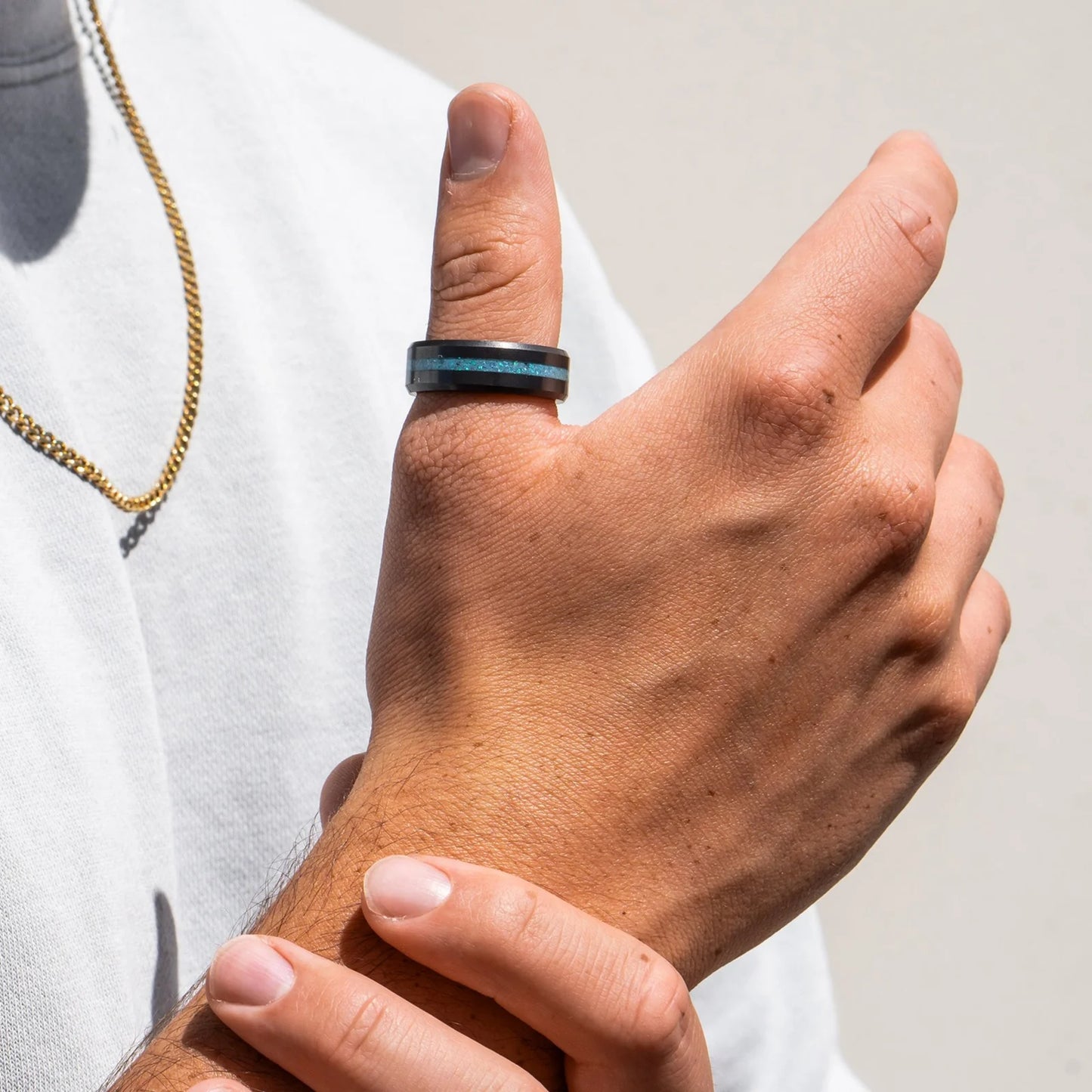 'The Inlay' With Blue Opal, Centered