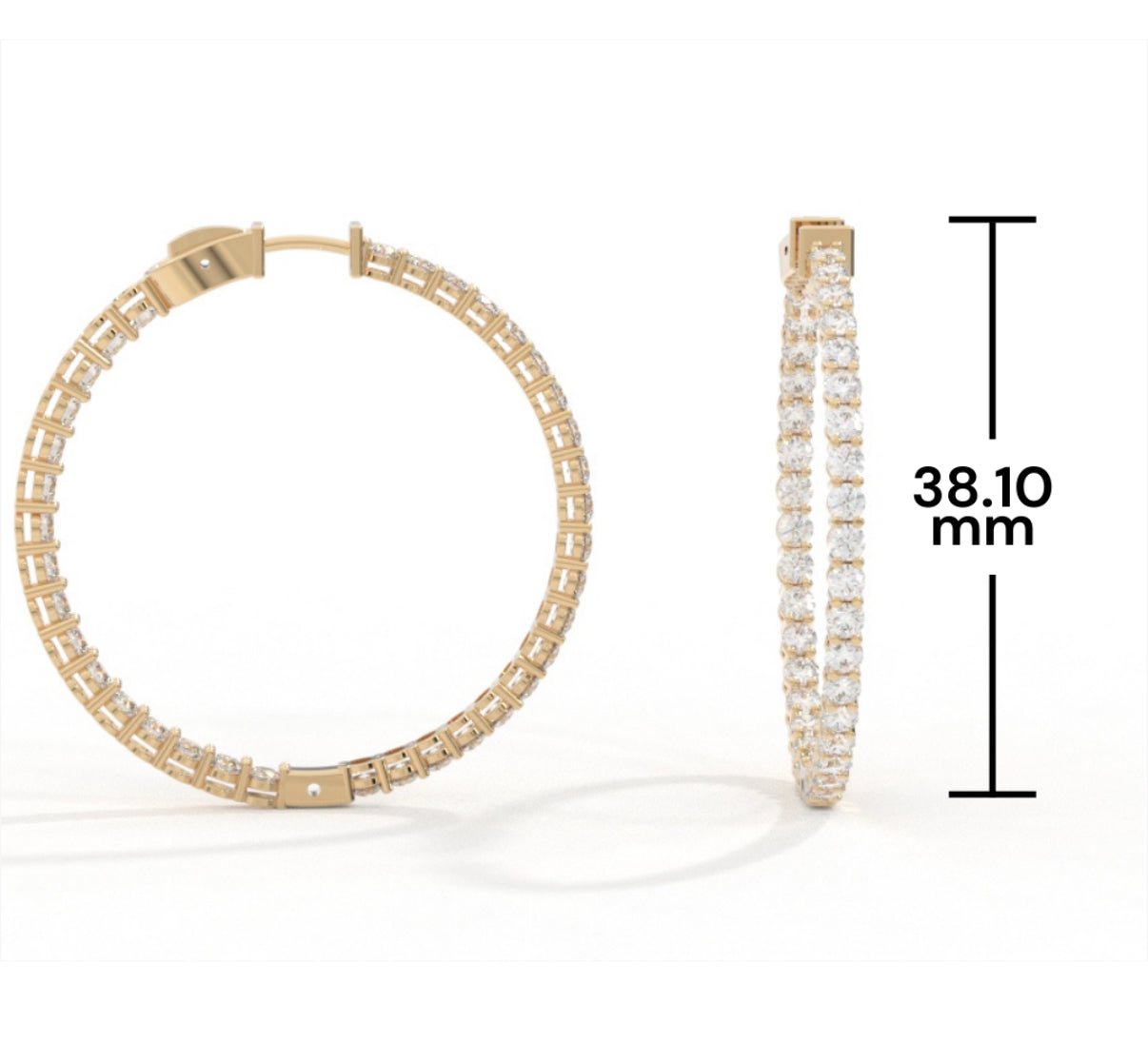'The Single Row' Diamond Inside-Out Hoop Earring