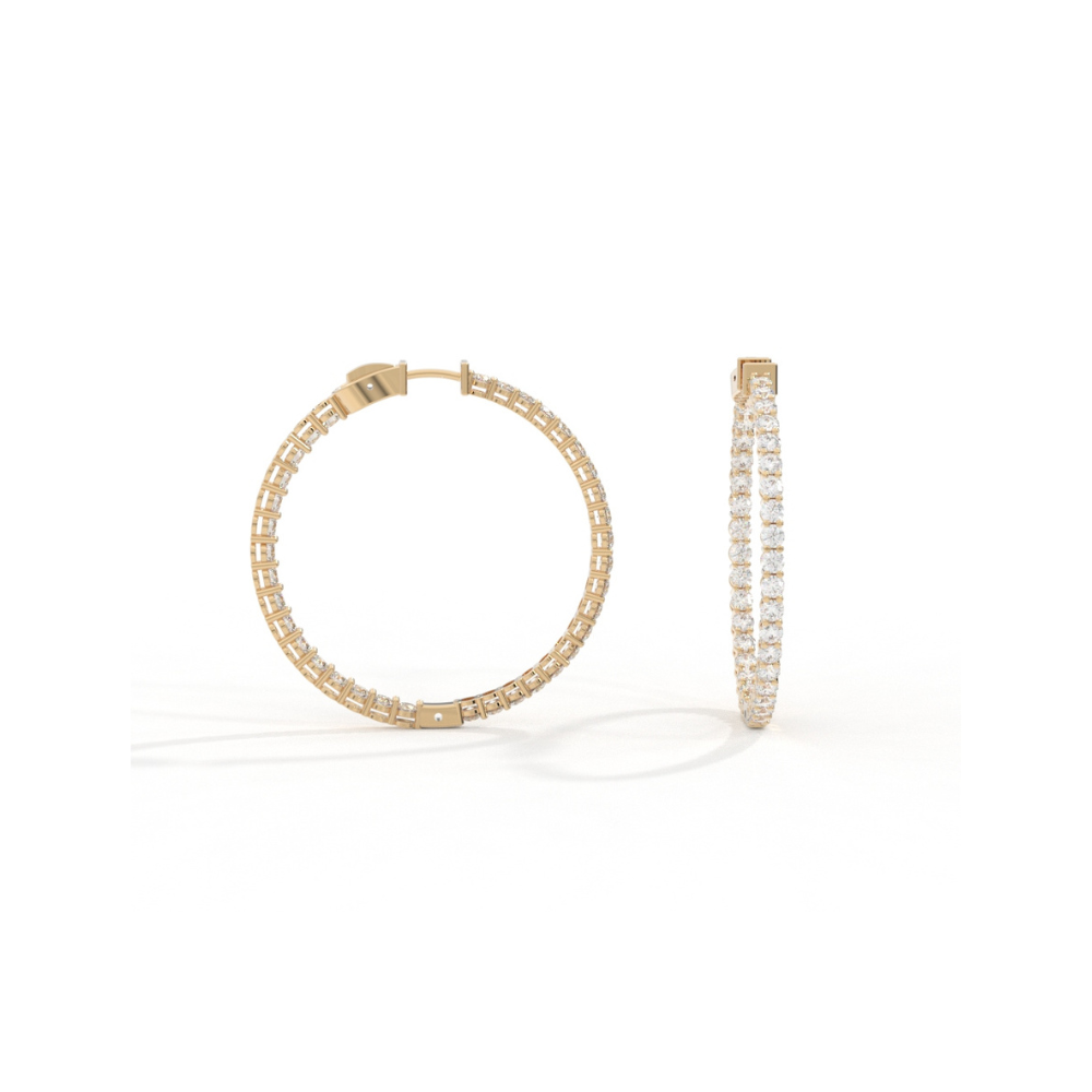'The Single Row' Diamond Inside-Out Hoop Earring