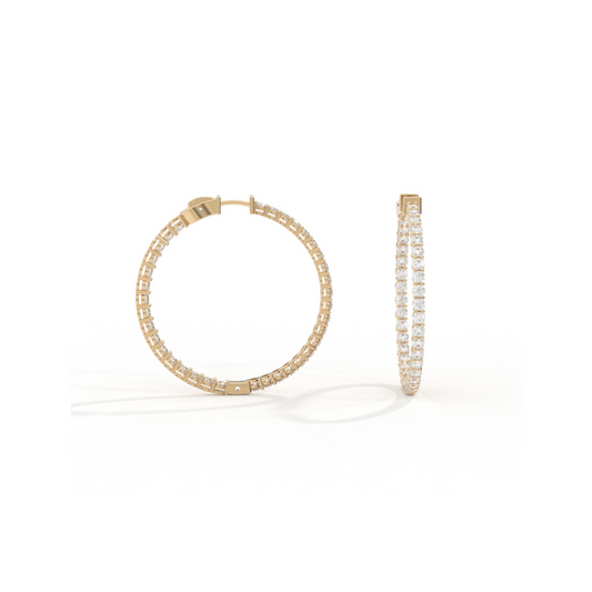 'The Single Row' Diamond Inside-Out Hoop Earring