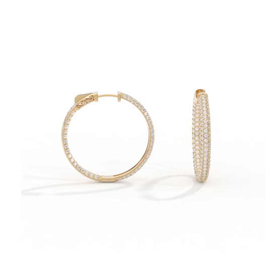 'The Pave' Diamond Inside-Out Hoop Earring