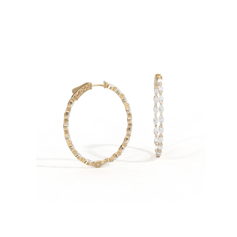'The Marquis' Diamond Inside-Out Hoop Earring