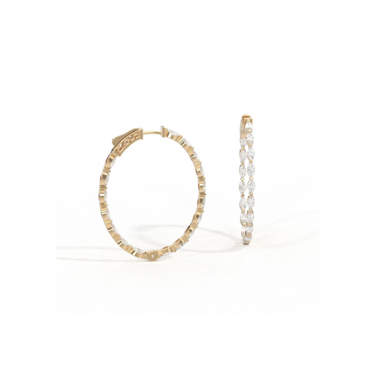 'The Marquis' Diamond Inside-Out Hoop Earring