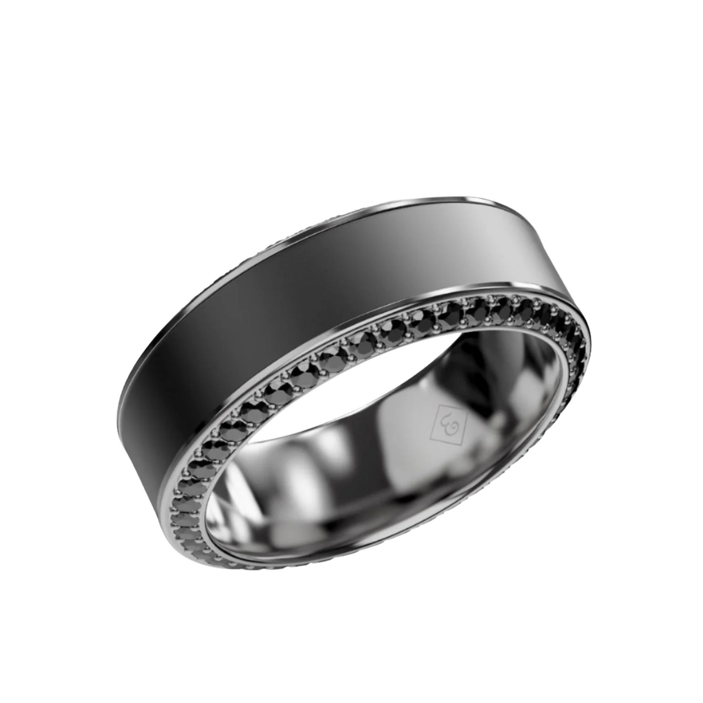 'The Double Diamond' In Platinum, Black Pave Diamonds