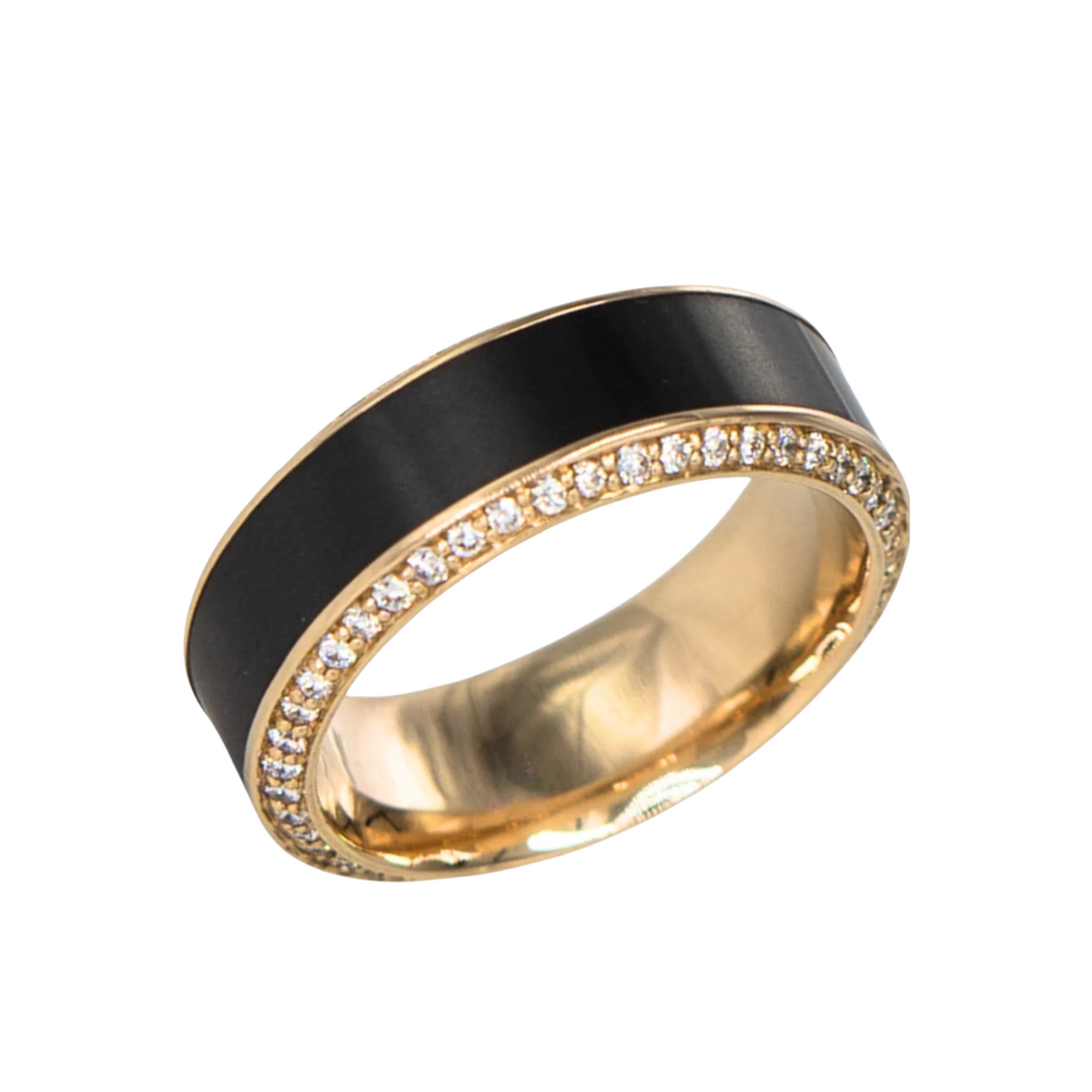 'The Double Diamond' In Yellow Gold, White Pave Diamonds