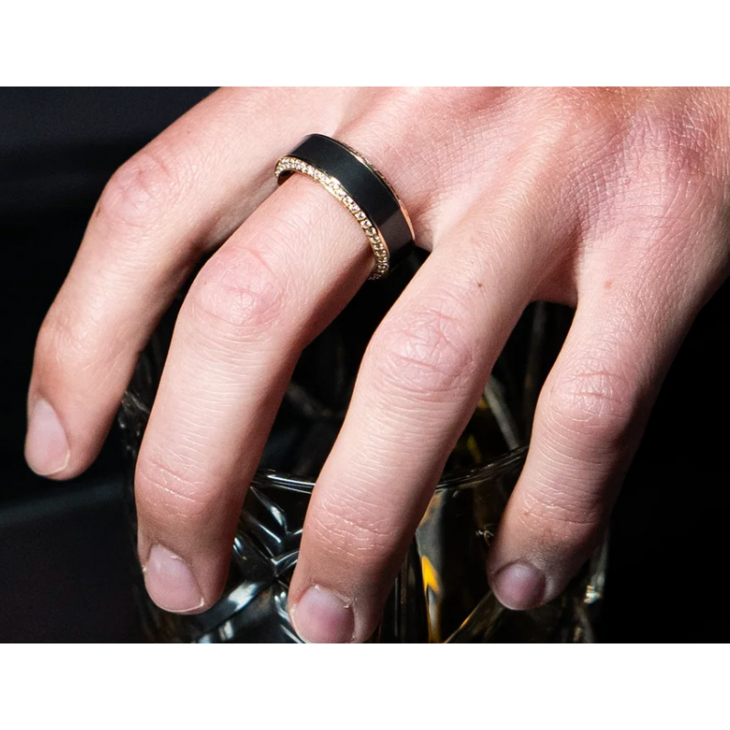 'The Double Diamond' In Platinum, Black Pave Diamonds